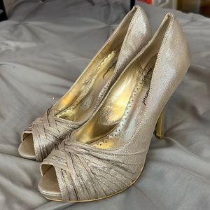 Shimmery gold heels